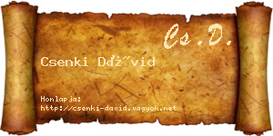 Csenki Dávid névjegykártya