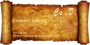 Csenki Dávid névjegykártya