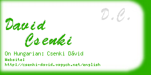 david csenki business card